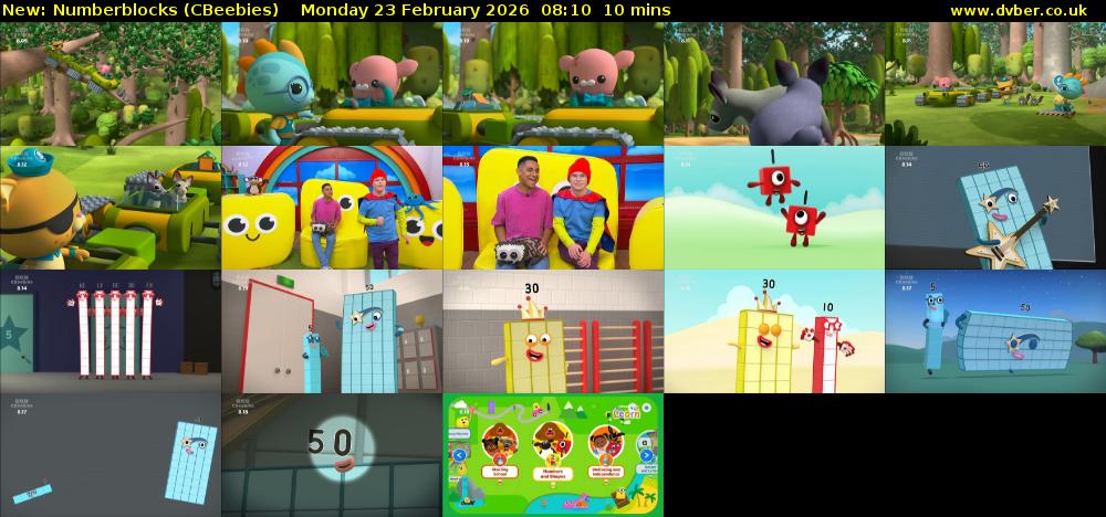Numberblocks (CBeebies) Monday 23 February 2026 08:10 - 08:20