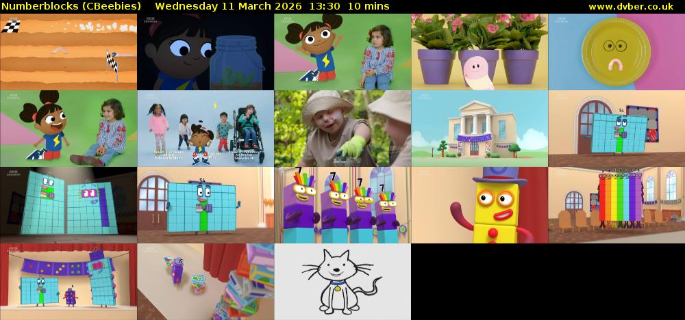 Numberblocks (CBeebies) Wednesday 11 March 2026 13:30 - 13:40