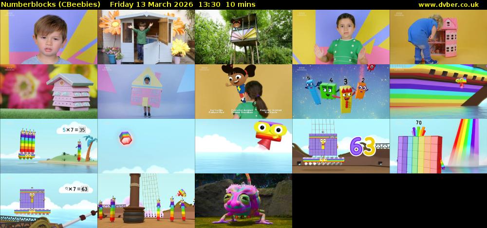 Numberblocks (CBeebies) Friday 13 March 2026 13:30 - 13:40