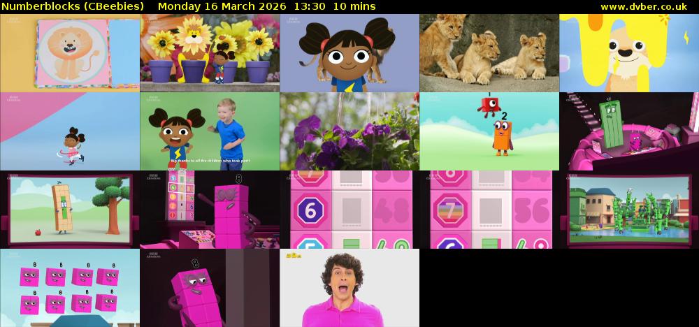 Numberblocks (CBeebies) Monday 16 March 2026 13:30 - 13:40