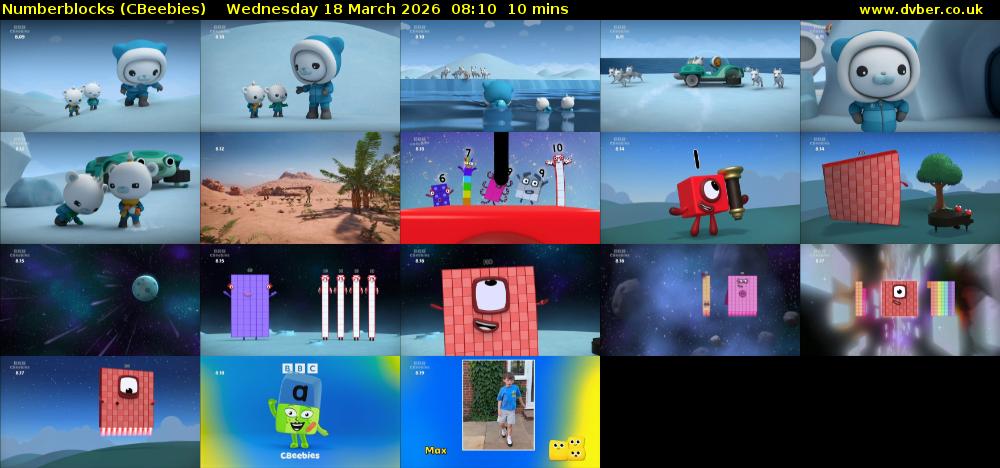 Numberblocks (CBeebies) Wednesday 18 March 2026 08:10 - 08:20