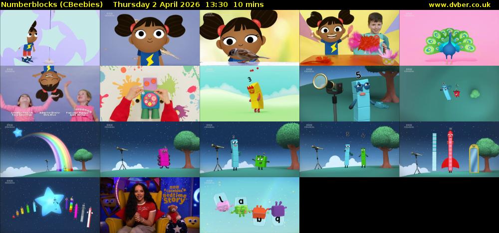 Numberblocks (CBeebies) Thursday 2 April 2026 13:30 - 13:40