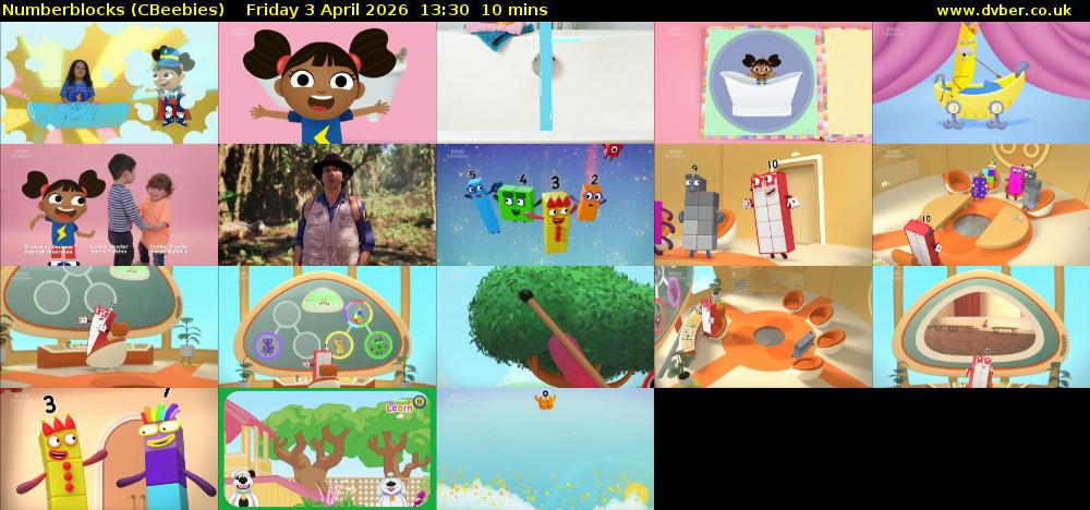 Numberblocks (CBeebies) Friday 3 April 2026 13:30 - 13:40