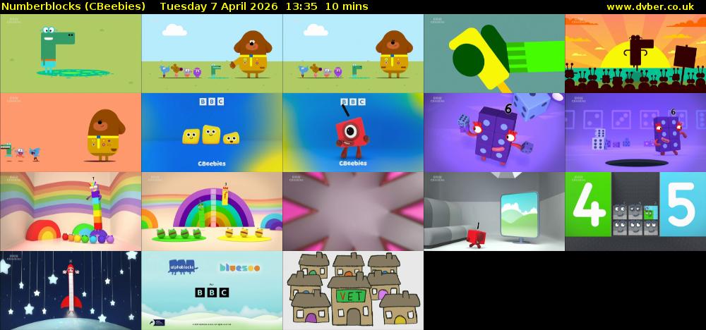 Numberblocks (CBeebies) Tuesday 7 April 2026 13:35 - 13:45