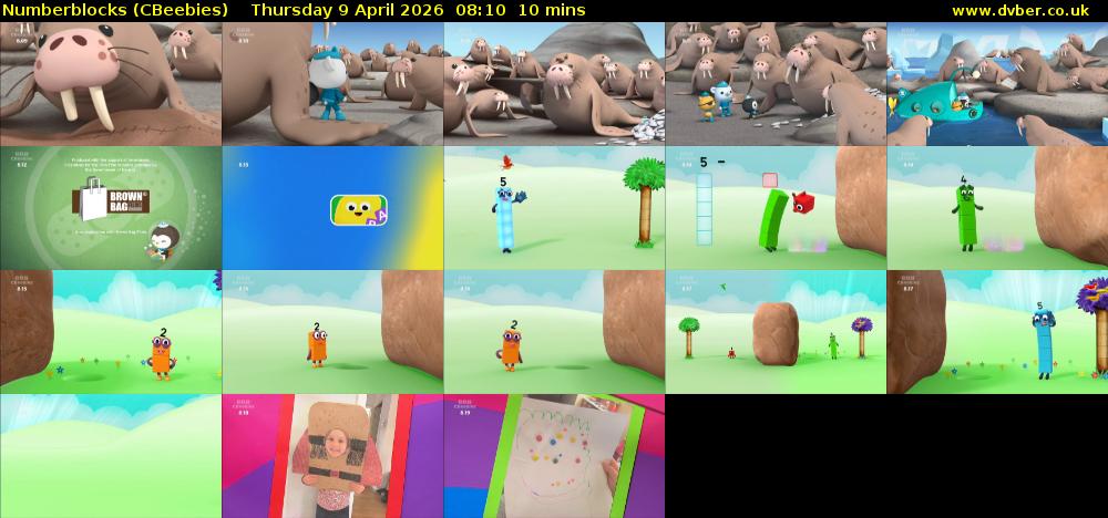 Numberblocks (CBeebies) Thursday 9 April 2026 08:10 - 08:20