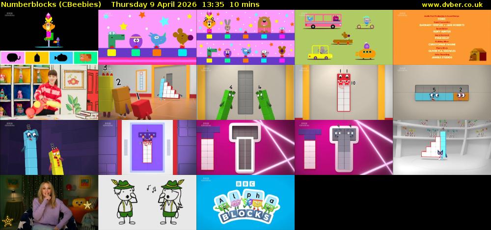 Numberblocks (CBeebies) Thursday 9 April 2026 13:35 - 13:45