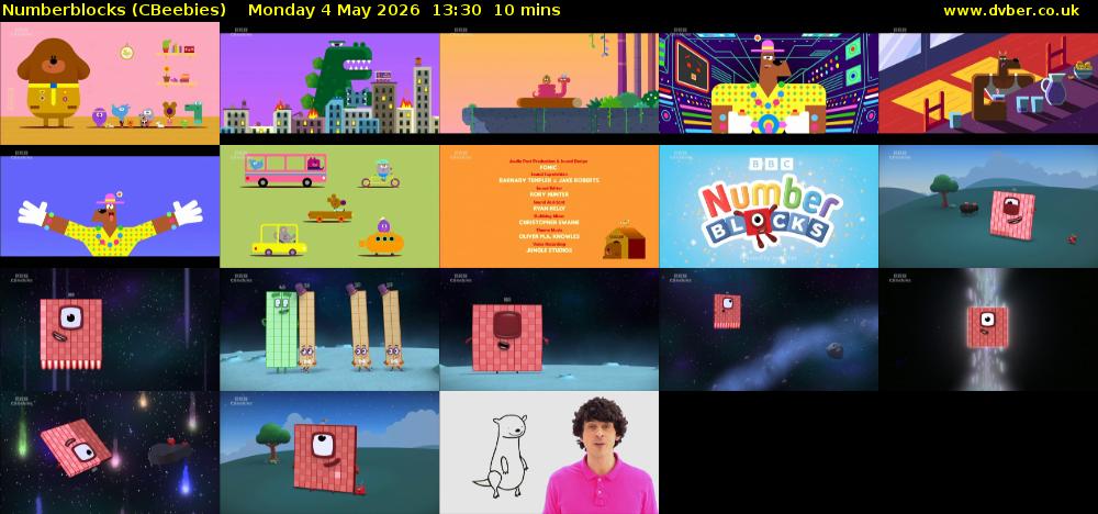 Numberblocks (CBeebies) Monday 4 May 2026 13:30 - 13:40