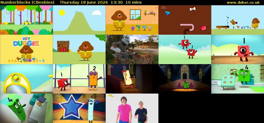 Numberblocks (CBeebies) Thursday 18 June 2026 13:30 - 13:40