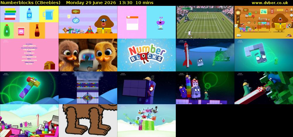 Numberblocks (CBeebies) Monday 29 June 2026 13:30 - 13:40
