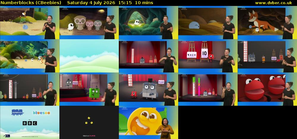 Numberblocks (CBeebies) Saturday 4 July 2026 15:15 - 15:25