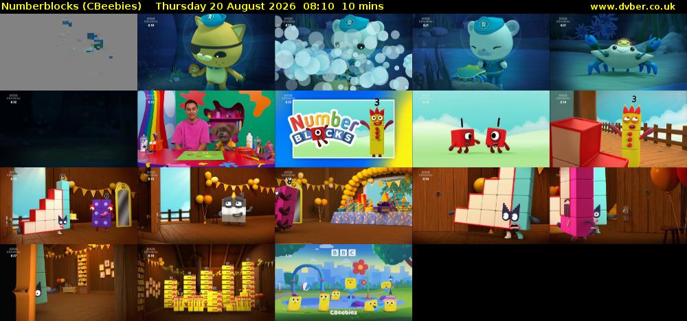 Numberblocks (CBeebies) Thursday 20 August 2026 08:10 - 08:20