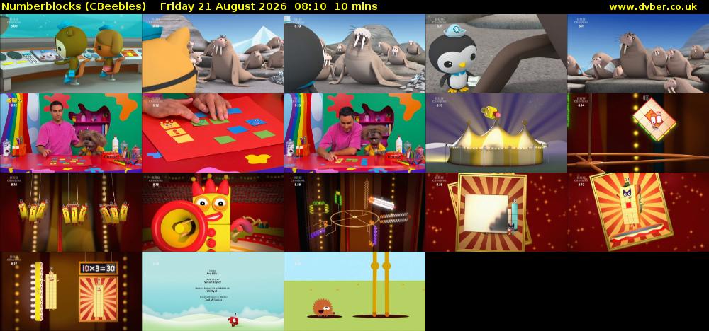 Numberblocks (CBeebies) Friday 21 August 2026 08:10 - 08:20