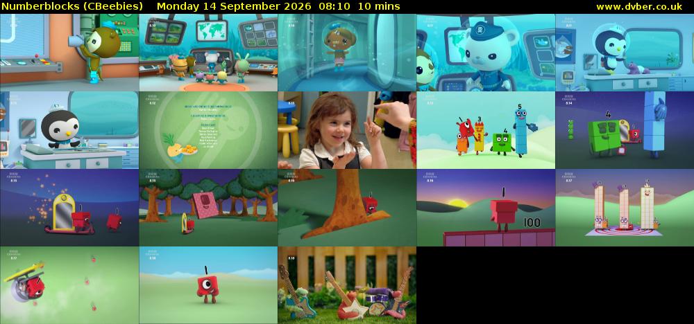 Numberblocks (CBeebies) Monday 14 September 2026 08:10 - 08:20