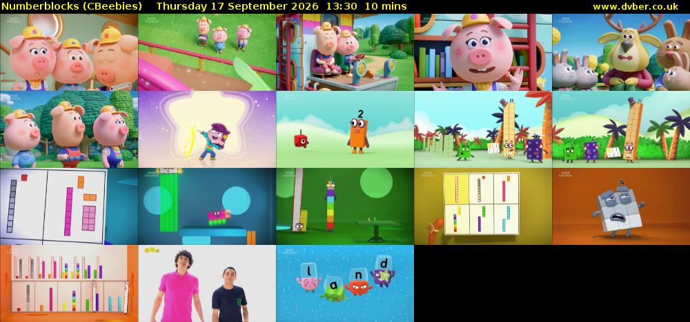 Numberblocks (CBeebies) Thursday 17 September 2026 13:30 - 13:40