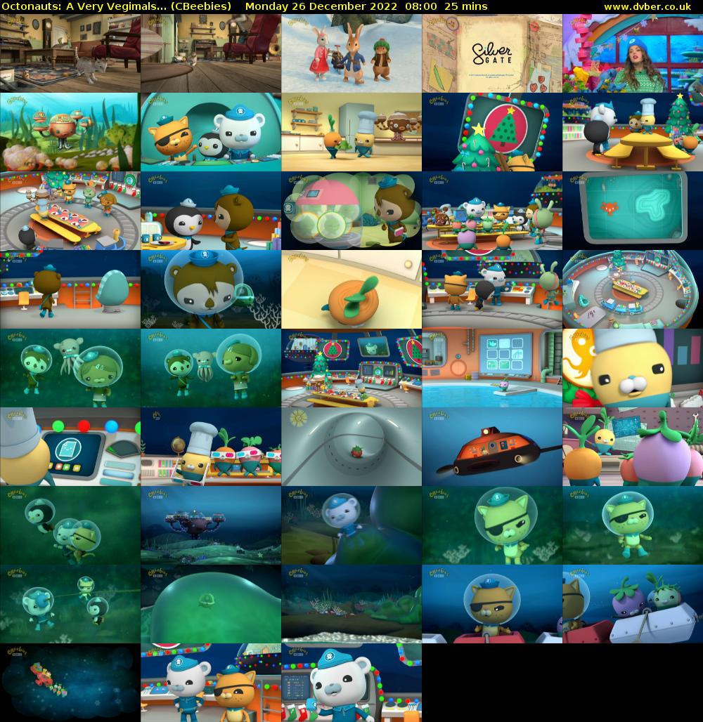 Octonauts: A Very Vegimals... (CBeebies) Monday 26 December 2022 08:00 - 08:25