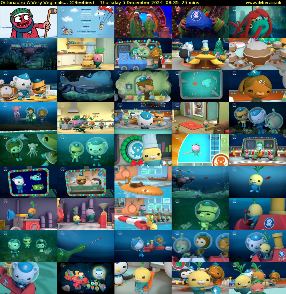 Octonauts: A Very Vegimals... (CBeebies) Thursday 5 December 2024 08:35 - 09:00