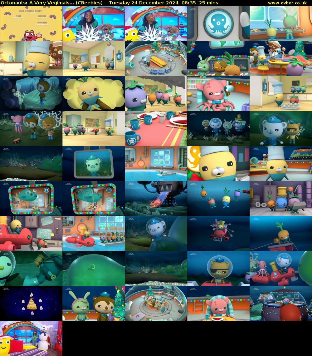 Octonauts: A Very Vegimals... (CBeebies) Tuesday 24 December 2024 08:35 - 09:00