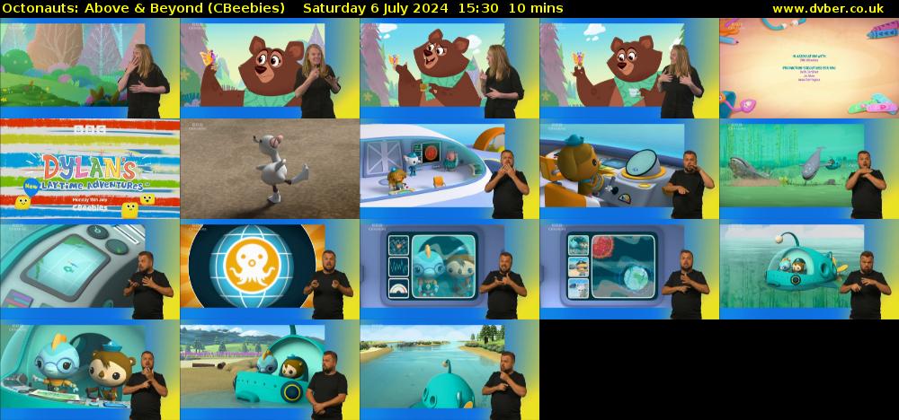 Octonauts: Above & Beyond (CBeebies) Saturday 6 July 2024 15:30 - 15:40