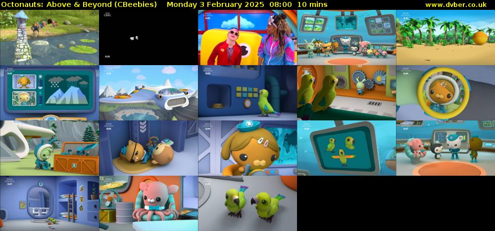 Octonauts: Above & Beyond (CBeebies) Monday 3 February 2025 08:00 - 08:10