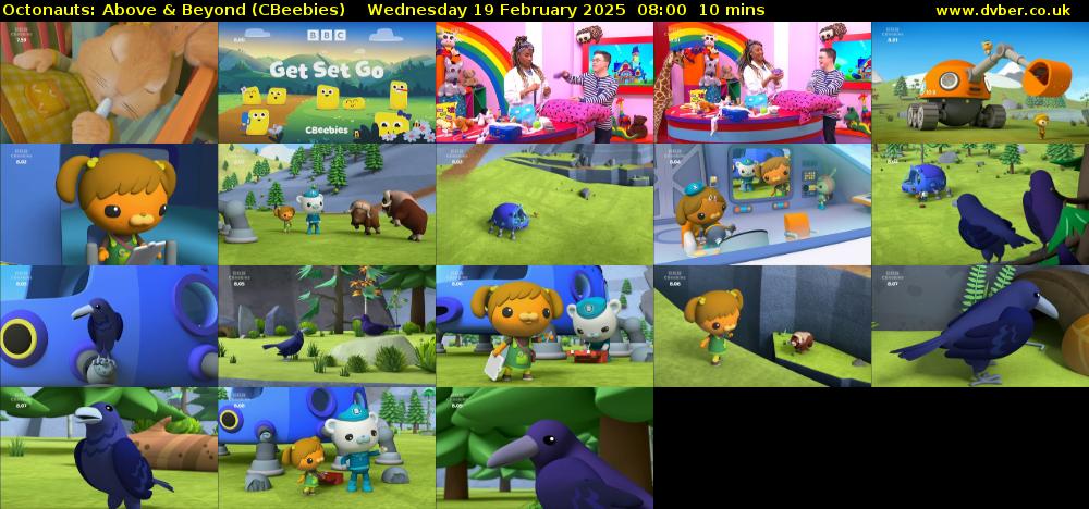 Octonauts: Above & Beyond (CBeebies) Wednesday 19 February 2025 08:00 - 08:10