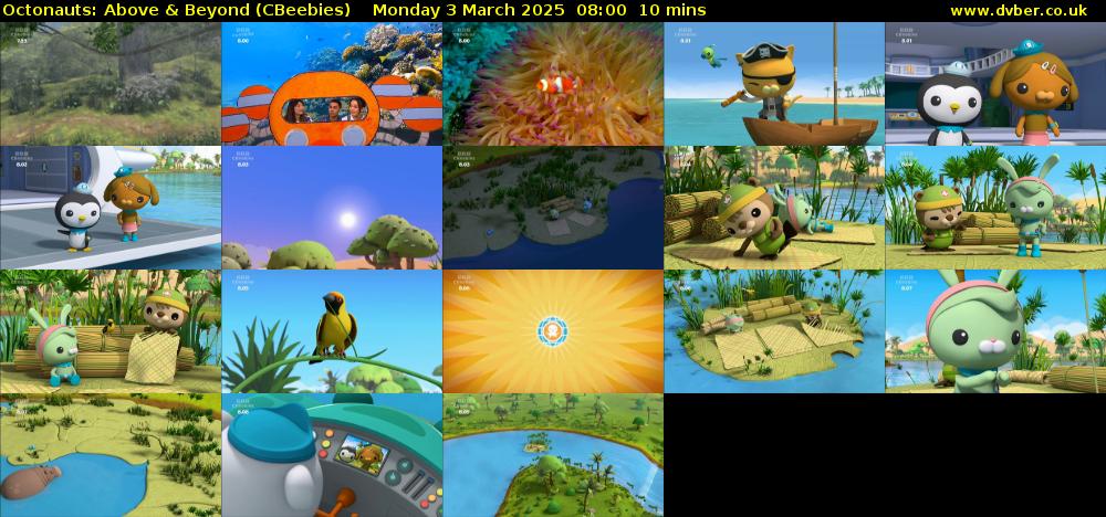 Octonauts: Above & Beyond (CBeebies) Monday 3 March 2025 08:00 - 08:10