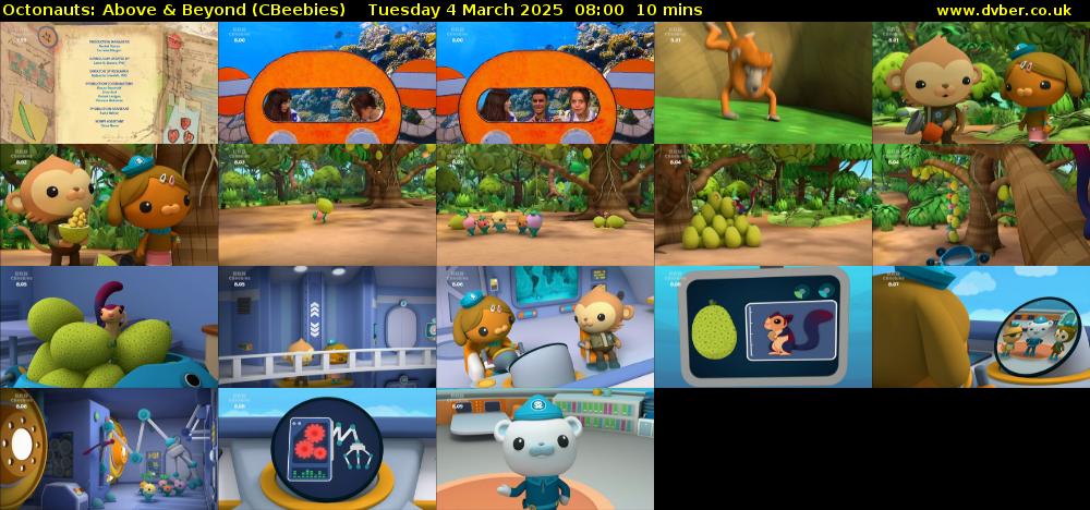 Octonauts: Above & Beyond (CBeebies) Tuesday 4 March 2025 08:00 - 08:10