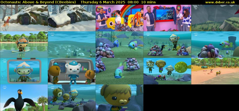 Octonauts: Above & Beyond (CBeebies) Thursday 6 March 2025 08:00 - 08:10