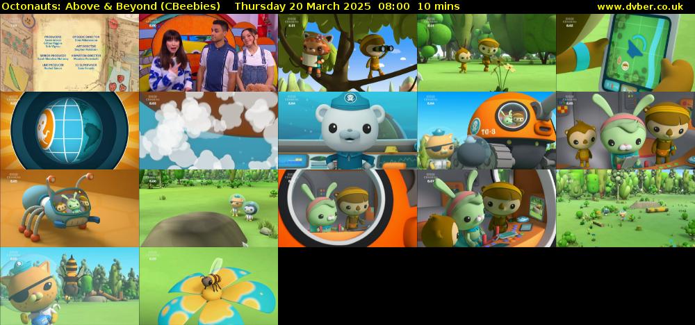 Octonauts: Above & Beyond (CBeebies) Thursday 20 March 2025 08:00 - 08:10