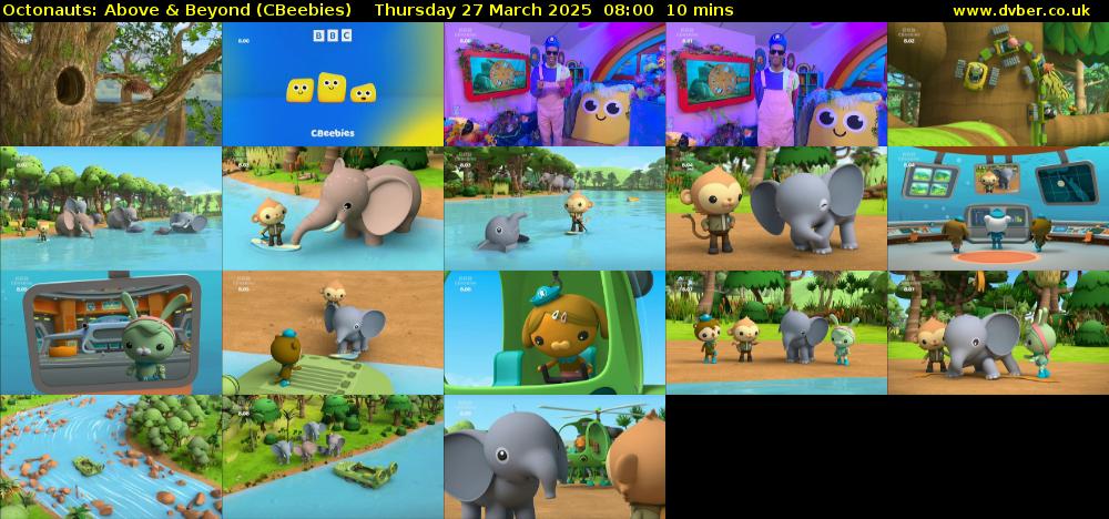 Octonauts: Above & Beyond (CBeebies) Thursday 27 March 2025 08:00 - 08:10