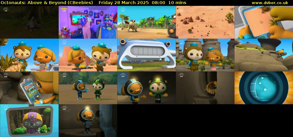 Octonauts: Above & Beyond (CBeebies) Friday 28 March 2025 08:00 - 08:10