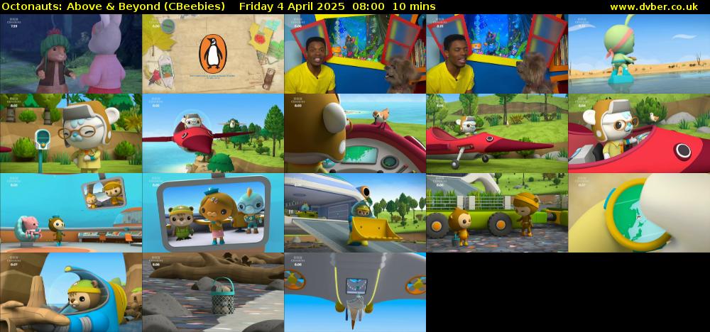 Octonauts: Above & Beyond (CBeebies) Friday 4 April 2025 08:00 - 08:10
