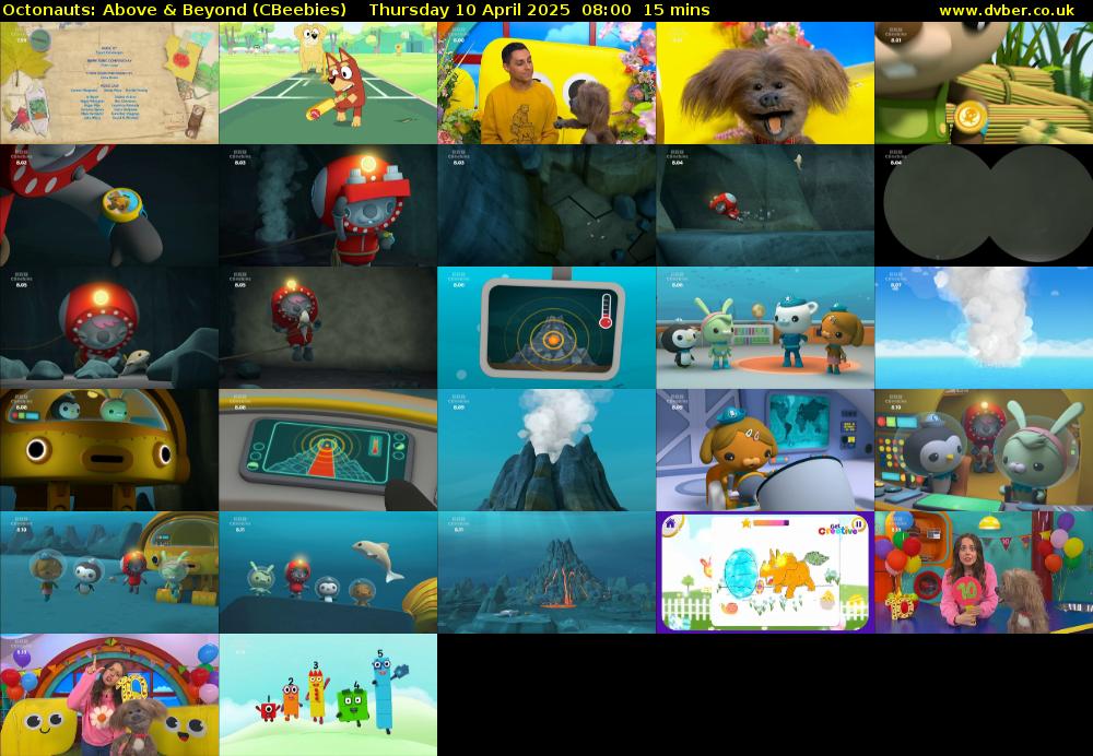 Octonauts: Above & Beyond (CBeebies) Thursday 10 April 2025 08:00 - 08:15