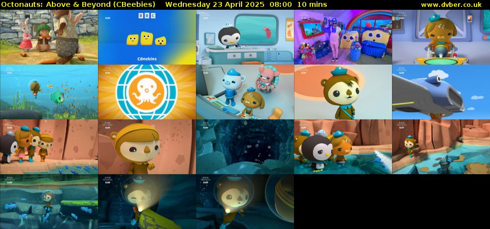 Octonauts: Above & Beyond (CBeebies) Wednesday 23 April 2025 08:00 - 08:10