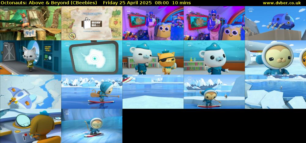 Octonauts: Above & Beyond (CBeebies) Friday 25 April 2025 08:00 - 08:10