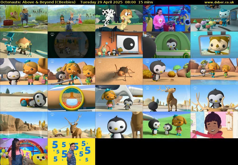 Octonauts: Above & Beyond (CBeebies) Tuesday 29 April 2025 08:00 - 08:15