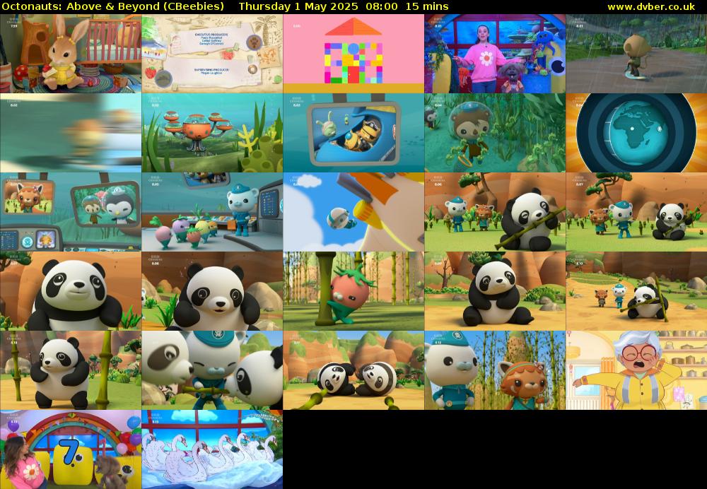 Octonauts: Above & Beyond (CBeebies) Thursday 1 May 2025 08:00 - 08:15