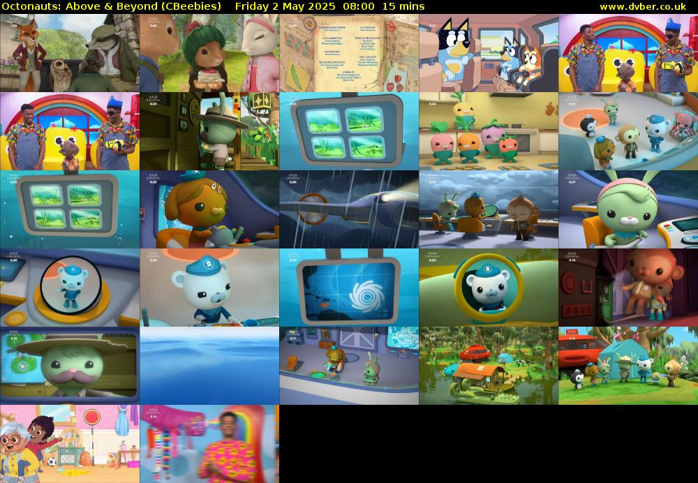 Octonauts: Above & Beyond (CBeebies) Friday 2 May 2025 08:00 - 08:15