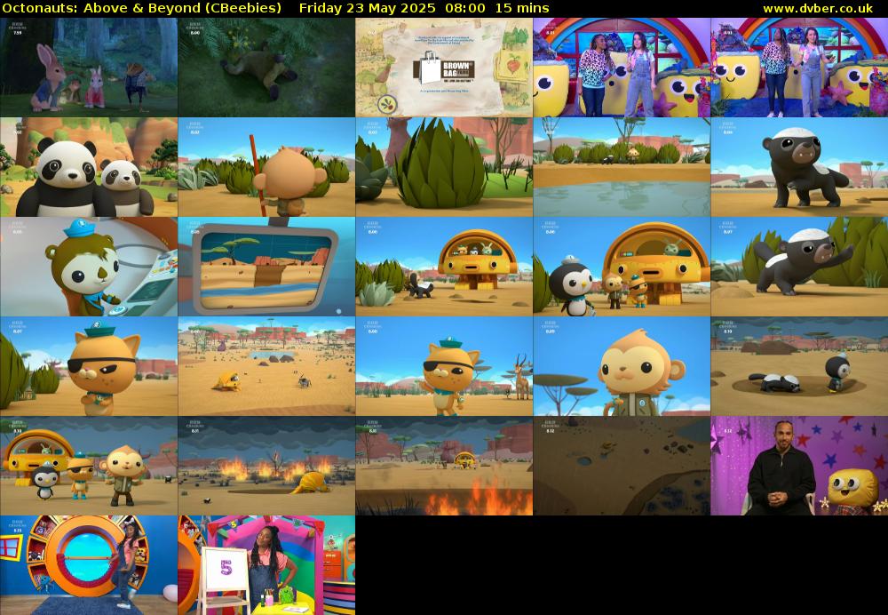 Octonauts: Above & Beyond (CBeebies) Friday 23 May 2025 08:00 - 08:15