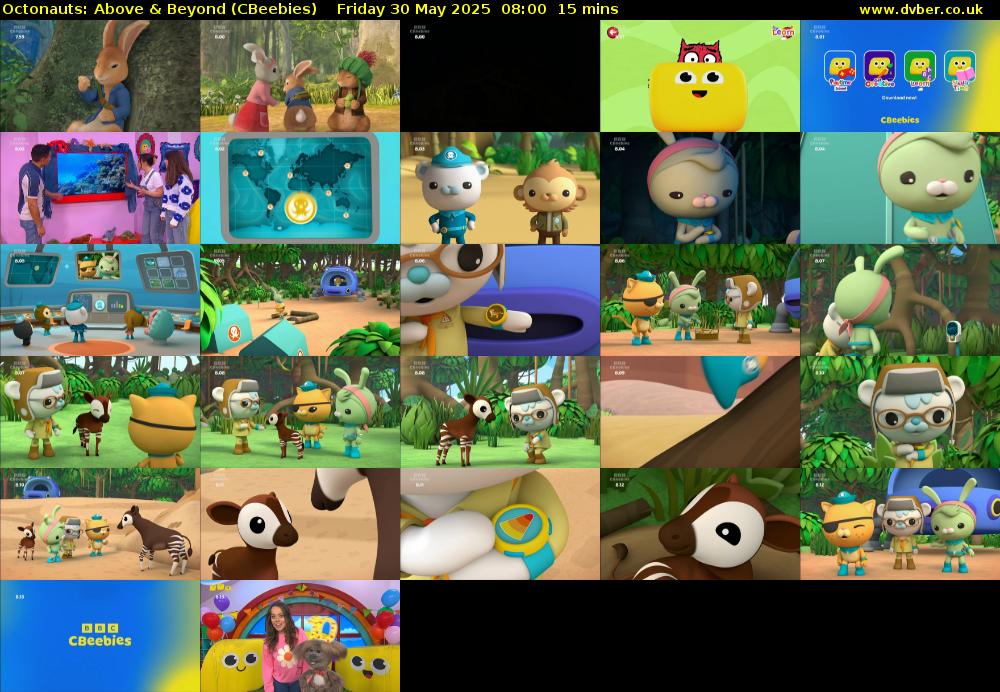 Octonauts: Above & Beyond (CBeebies) Friday 30 May 2025 08:00 - 08:15