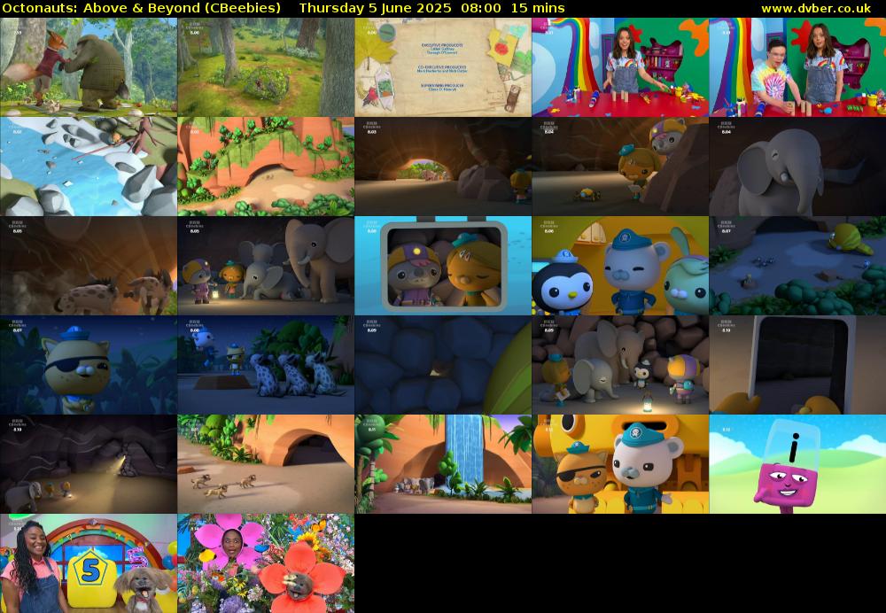 Octonauts: Above & Beyond (CBeebies) Thursday 5 June 2025 08:00 - 08:15