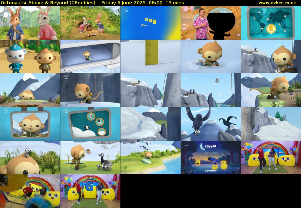 Octonauts: Above & Beyond (CBeebies) Friday 6 June 2025 08:00 - 08:15
