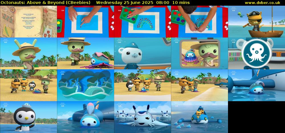 Octonauts: Above & Beyond (CBeebies) Wednesday 25 June 2025 08:00 - 08:10