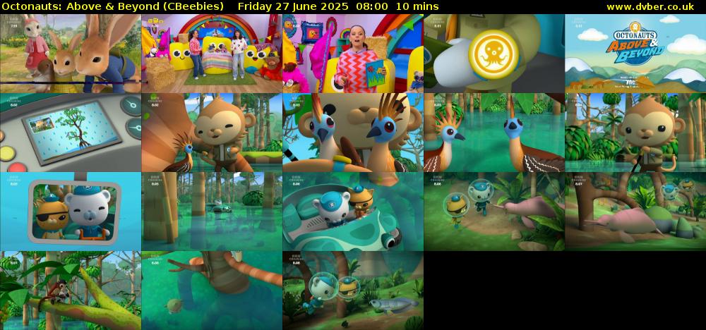 Octonauts: Above & Beyond (CBeebies) Friday 27 June 2025 08:00 - 08:10