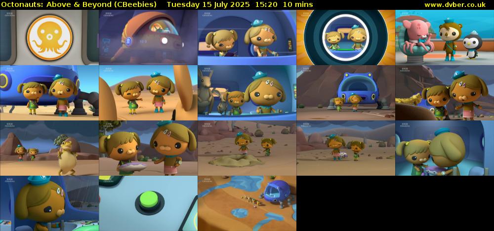 Octonauts: Above & Beyond (CBeebies) Tuesday 15 July 2025 15:20 - 15:30