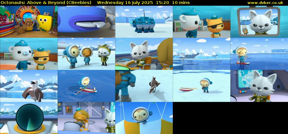 Octonauts: Above & Beyond (CBeebies) Wednesday 16 July 2025 15:20 - 15:30