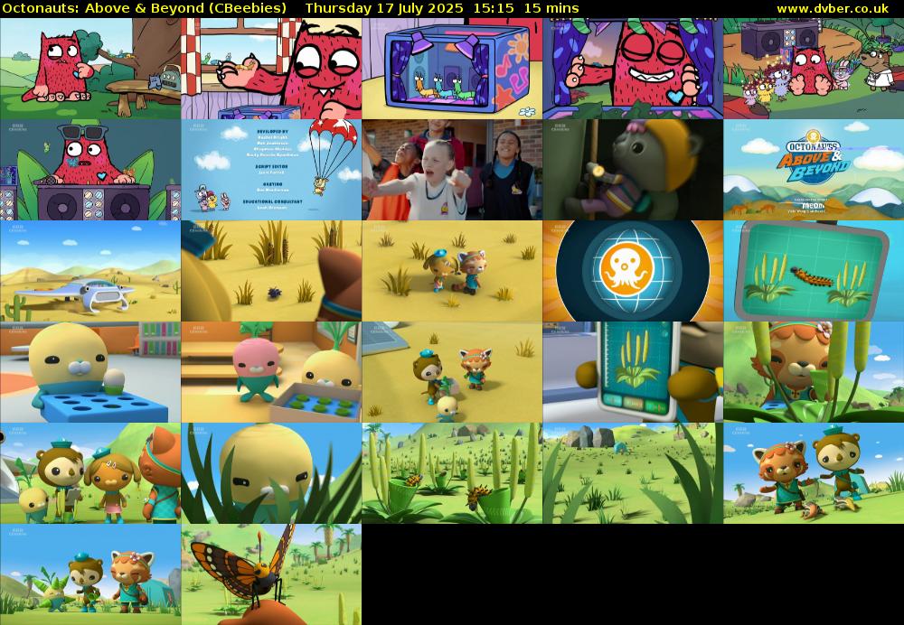 Octonauts: Above & Beyond (CBeebies) Thursday 17 July 2025 15:15 - 15:30
