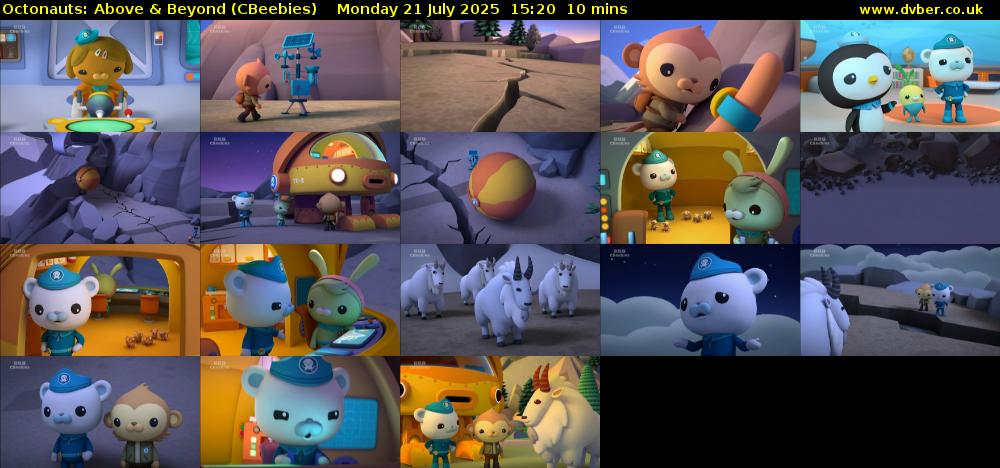 Octonauts: Above & Beyond (CBeebies) Monday 21 July 2025 15:20 - 15:30