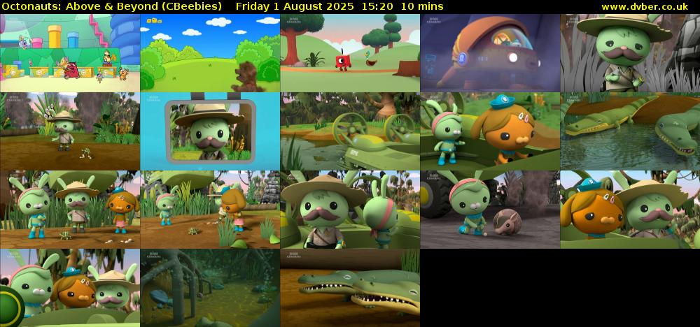 Octonauts: Above & Beyond (CBeebies) Friday 1 August 2025 15:20 - 15:30