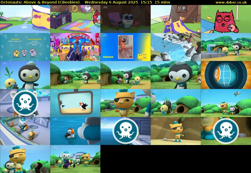 Octonauts: Above & Beyond (CBeebies) Wednesday 6 August 2025 15:15 - 15:30