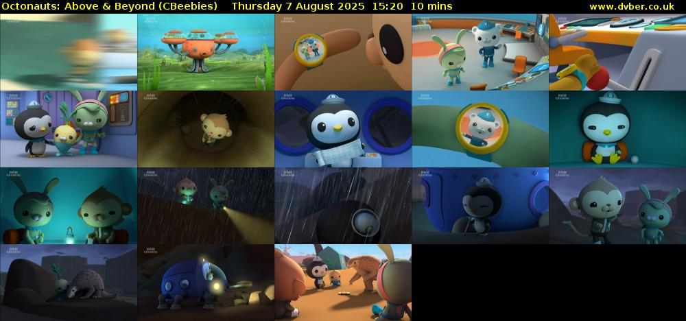 Octonauts: Above & Beyond (CBeebies) Thursday 7 August 2025 15:20 - 15:30
